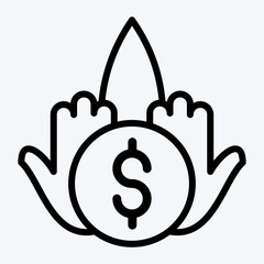 Icon Crowdfunding. suitable for education symbol. line style. simple design editable. design template vector. simple illustration