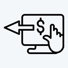 Icon Online Banking. suitable for education symbol. line style. simple design editable. design template vector. simple illustration