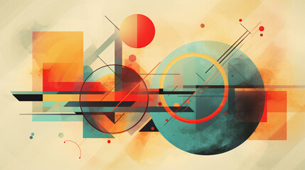 Geometric Abstractions. Abstract geometric forms, using various shapes, colors, and textures.