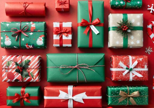 Christmas Wrapping Paper Rolls, With A Creative Overhead Shot.