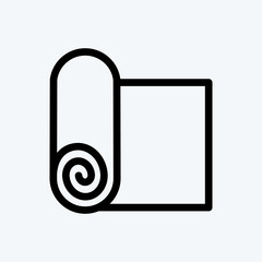 Icon Yoga Mat. suitable for Healthy symbol. line style. simple design editable. design template vector. simple illustration