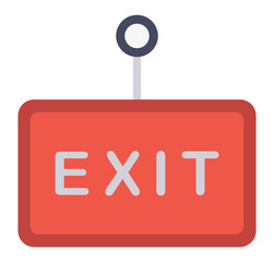 An editable flat icon of exit sign.