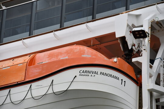 Carnival cruise ship Panorama lifeboat.