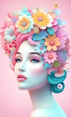 An image of a woman, radiating beauty and adorned with vibrant colors.