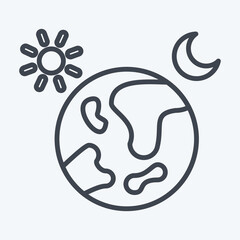 Fototapeta premium Icon Day And Night. related to Space symbol. line style. simple design editable. simple illustration