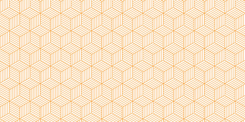 Seamless pattern with stripes and fabric retro diamond tile hexagon type triangle. white and brown hexagon vector geometric illustration. - obrazy, fototapety, plakaty