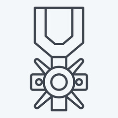Icon Valor Medal. related to Military symbol. line style. simple design editable. simple illustration
