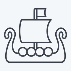 Icon Boat. related to Celtic symbol. line style. simple design editable. simple illustration