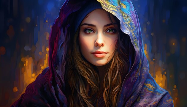 Illustrate the beauty of artistic exploration with a compelling image of a midjourney painter, brushes in hand, lost in the world of color and expression generative ai