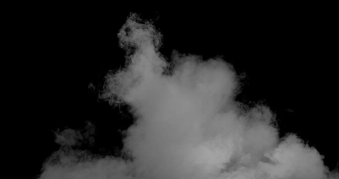 Expansion of Puffs of White Smoke. Puffs of white smoke slowly fill the dark space of the screen
