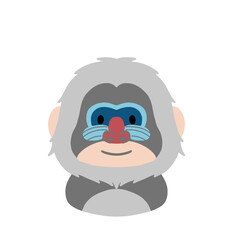 Baboons Animal illustration png cute head and shoulder