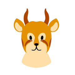 Deer Impala Animal illustration png cute head and shoulder
