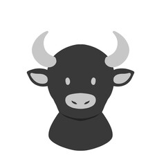 Buffalo Cow Animal illustration png cute head and shoulder