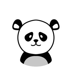 Panda Animal illustration png cute head and shoulder
