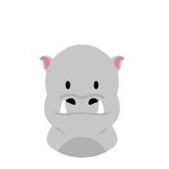 Hippo hippopotamus Animal illustration png cute head and shoulder