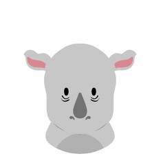 Rhino Animal illustration png cute head and shoulder