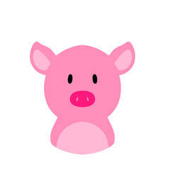 Pig Animal illustration png cute head and shoulder