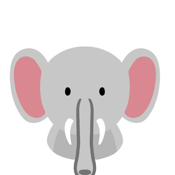 Elephant Animal illustration png cute head and shoulder