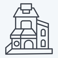 Icon Duplex. related to Accommodations symbol. line style. simple design editable. simple illustration
