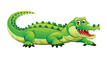 Crocodile cartoon illustration isolated on white background