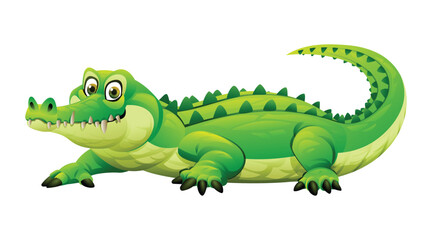 Crocodile vector cartoon illustration isolated on white background