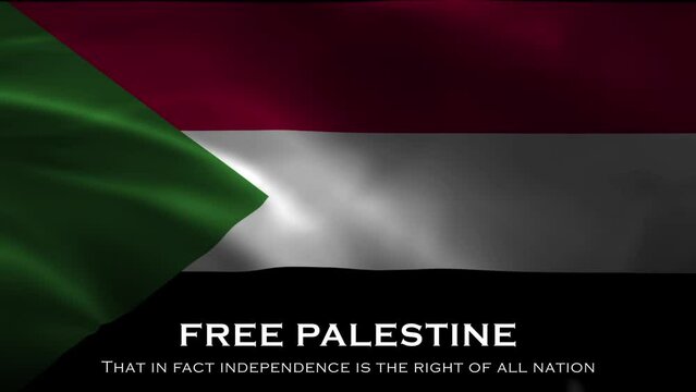 National Flag of Palestine Animation with Realistic Effect and Wavy. Suitable for Support Palestine in Wallpaper, Greetings, or Template. Video Animation with 4k Quality