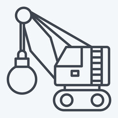 Fototapeta premium Icon Demolition Crane. related to Construction Vehicles symbol. line style. simple design editable. simple illustration