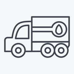 Icon Fuel Truck. related to Construction Vehicles symbol. line style. simple design editable. simple illustration