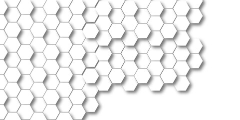 Background with hexagons White Hexagonal Background. Luxury honeycomb grid White Pattern. Vector Illustration. 3D Futuristic abstract honeycomb mosaic white background. geometric mesh cell texture.