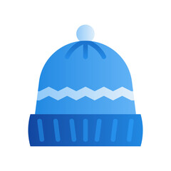 Beanie hat winter icon with gradient fill style illustration vector design