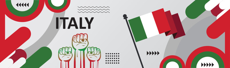  Italy national day banner with Italia flag colors background,independence day banner background..eps