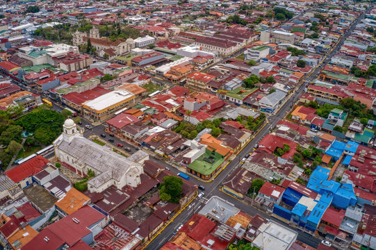 Aerial View of of the San Jose Suburb of Heredia, Costa Rica