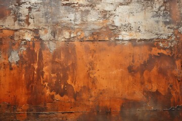 Obraz premium Empty rusted metal sheet background texture. Generative AI.