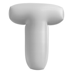 Obraz premium White Font Letter T Bubble 3D Render Alphabet