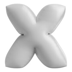 White Font Letter X Bubble 3D Render Alphabet