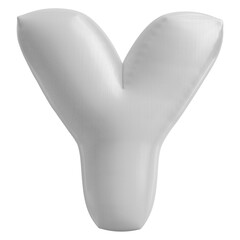 White Font Letter Y Bubble 3D Render Alphabet