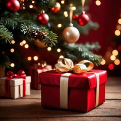Fototapeta na wymiar christmas presents under christmas tree 