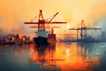 Fototapeta premium Port background