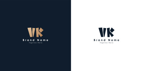 VK Letters vector logo design
