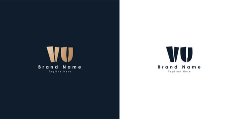 VU Letters vector logo design - obrazy, fototapety, plakaty