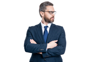 successful businessman isolated on white. professional occupation of businessman. Business man boss is strong leader. Successful business. Success of male employer. leadership a key to success