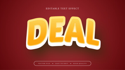 Red orange deal, editable text effect	