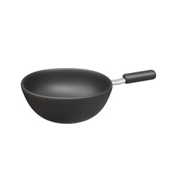 Wok, 3D render illustration