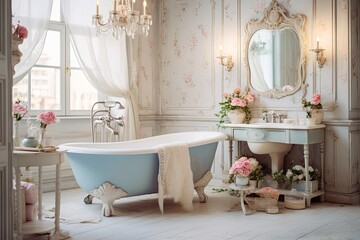 Shabby chic bathroom interior background