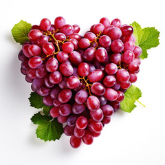 Fototapeta premium Nature's Affection: Radiant Red Grapes Forming a Heart