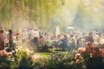 Spring garden party background