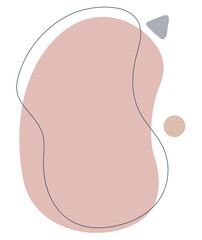 Modern abstract vector banner. Shape abstract beige color with line vector illustration isolated on white background