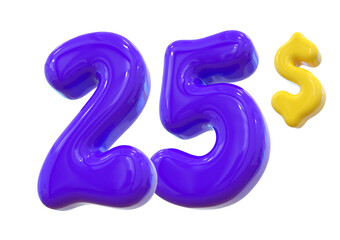25 dollar purple balloon