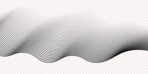 Abstract wavy background. Thin line on white.Technology abstract lines on white background. Undulate Grey Wave Swirl, frequency sound wave, twisted curve lines with blend effect abstract 