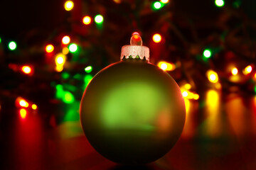 Christmas tree ornament closeup